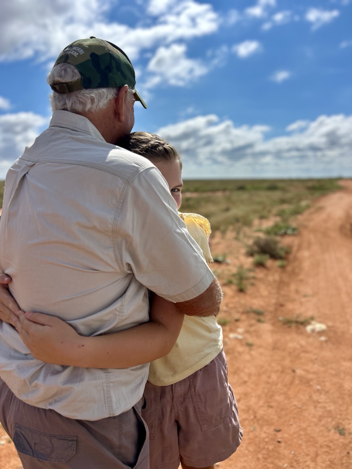 Father and child on the Karoo veld